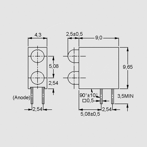 ELA694B/SURSYGW LED PCB Ind Rød/Grøn 80/80mcd ELA694B/SURSYGW