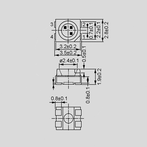 EL67-235UTC SMD-LED Water-clear White 1900mcd 120&deg; EL67-23UTC/S40