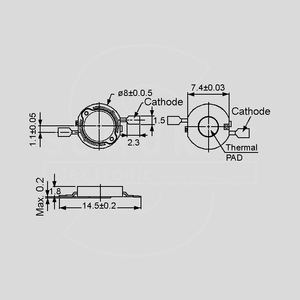 LOPL-E001A SMD-LED Yellow 36lm 110&deg; D:8mm LOPL-E001_