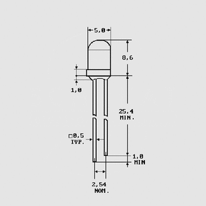 LTE2871 IR-LED Water-clear 16° 5mm 20mA IRS5, LTE5208AC