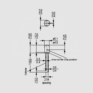 SFH487P IR-LED Violet 130&deg; 3mm SFH415-U, SFH485