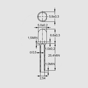 ELPT333-3C Phototrans. Water-clear 0,7mA 5mm ELPT333-3C