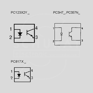PC357N2TJ00F Optoc. 3,75kV 80V 50mA &gt;130% MFP4 Circuit Diagrams