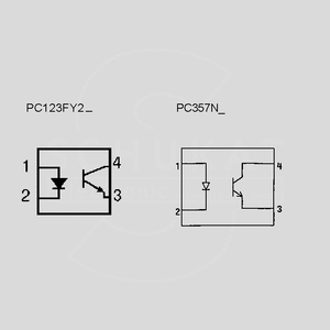 PC847XJ0000F 4xOptoc. 5kV 80V &gt;50% DIP16 Circuit Diagrams