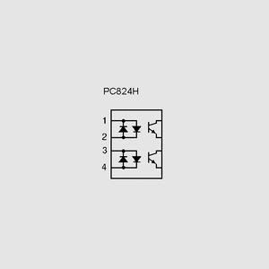 PC824H 2xOptoc.-AC 5kV 35V 50mA &gt;20% DIP8 Circuit Diagram