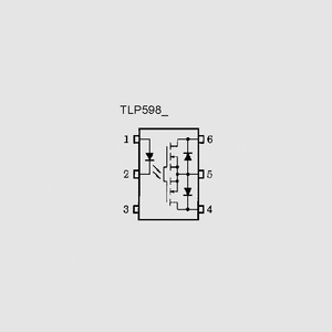 TLP598AA MOSFET Photo Rel. 2,5kV 60V 1,0A DIP6 Circuit Diagram