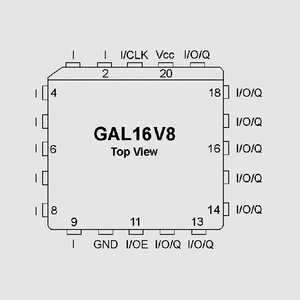 GAL16V8D-15QJN GAL E&sup2;CMOS 45mA 15ns PLCC20 GAL16_