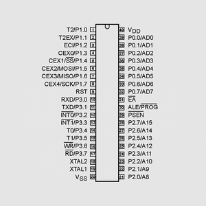 P89V664FBC ISP-MC 2xI&sup2;C 64K-Flash 40MHz TQFP44 DIP40 P89V51_