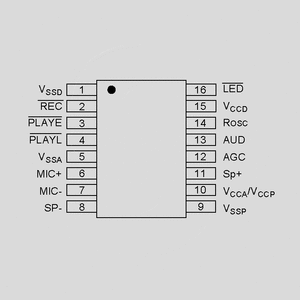 ISD1610BSY Voice Record. 6,6-20s 4-12kHz SO16 ISD16_