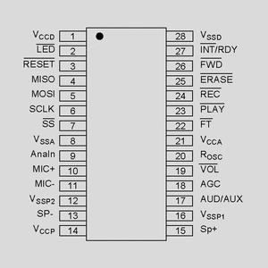 ISD17120PY Voice Record. 80-240s 4-12kHz DIP28 ISD17_