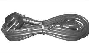 EDB/VINKEL-C13/LIGE/3SW  Apparat kabel m. vinklet EDB stik, 3m, SORT