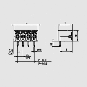 STL1550WH6 Box Header 3,5 Hor. 6-Pole STL1550WH_