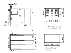 PICO-D-131-AK-2 Fingerhjulsomskifter BCD 0-9, SORT, 1 stk.