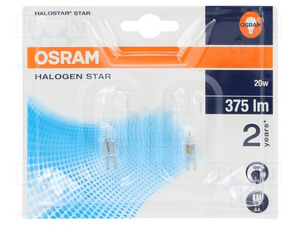 W9094 STIFTHALOGEN G4 12V 20W OSRAM pakke med 2 stk.