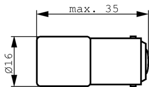 BA15D-255/5 Ba15d lampe, 255V, 5W, 16x35mm 1635 50 2226 57
