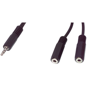 N-CABLE-415/5 3,5mm. Stereo Han - 2 x 3,5mm. Stereo Hun Adapterkabel 5m.