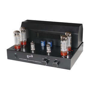 BN206046 Dynavox Rørforstærker VR-70E II, phono, sort rørforstærker 2 x 40 Watt RMS med 2 stereo line in og indgang til pladespiller / grammofon