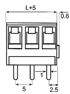 320-031-1600 Printterminal 45&deg; 3-POLET BLÅ