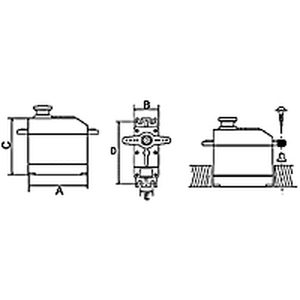 BN206162 Servomotor, plastik-gear, 28x13,5mm