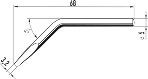 ERSA-032JD Soldering Tip 30S Bøjet 4mm.