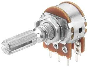 VRB-101S50 Potentiometer LINEÆR Stereo 50KOhm Centerclick Produktbillede