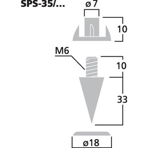 SPS-35/SC Højttalerspikes 4 stk., sort