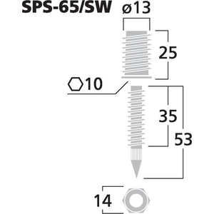 SPS-65/SW Højttalerspikes 4 stk.