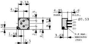 64P-500R Cermet- 500 Ω lineær 500 mW ±10 %, 67PR500LFTB