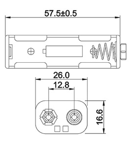 W11461 Batteriholder 2 x AA snaplås