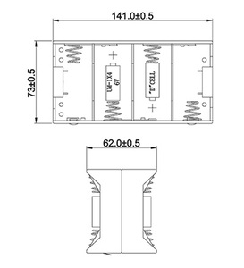 W11980 Batteriholder D x8 (Mono) Loddeøjer