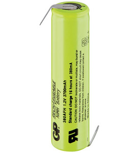 W23397 4/3A 18,0x67,0mm. 3700mAh. NIMH med loddeflige