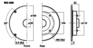 WG-300 Waveguide til DT-300 Tegning