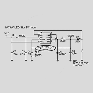 TS19377CS LED-Dr. up to 2A 3,6-23Vs SO8 Typical Application Circuit