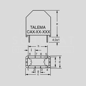 CAV1300A3.9 Choke 1,3A 2x3,9mH Vertical Dimensions Size Code X