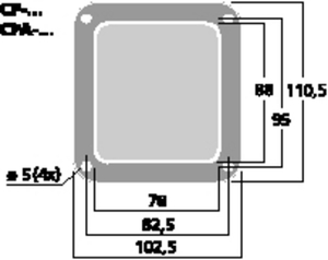 CP-6/SW Monteringsplade 1 x SpeakON Tegning