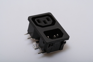 IEC-IN-OUT IEC Power Connector 1xC14Male 1xC13Female SnapIn