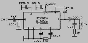 STK031 Power Amplifier 10-pin