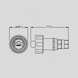 PX0837/3M00 IP68 Buccaneer to Shielded RJ45, 3m PX0834/B<br>Dimensions