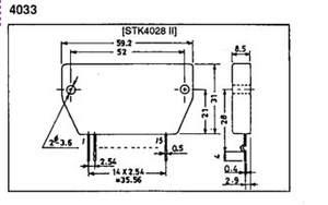 STK4028 Power Amplifier 15-pin