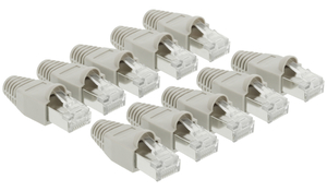 N-CMP-RJ45PL-C6 Cat.6/solid/utp 8P8C RJ45 for RUND kabel/ m. kappe, 10 stk.