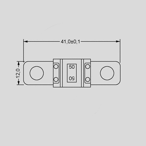 MDP060 Autom. Bolt-on Fuse Link 58V 60A Yellow Dimensions