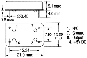 QOM048 Oscillator 48MHz DIL14 CMOS/TTL