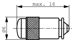 MUR06-MG5,7S/8 Signalpære LEDMG5.7s/9 (T1¾) 24 VAC/DC, 576M 13 2413 HR RØD