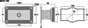 MHD-190 PA Horn tweeter Tegning