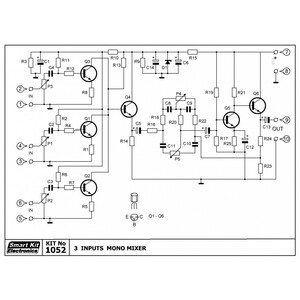 SK1052 Byggesæt: 3-Inputs Mono Mixer