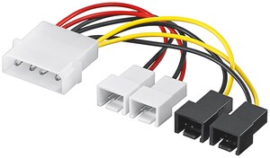 W93632 Fan adapterkabel, 2x12V + 2x5V