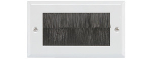 S122273 Brush wallplate double - white