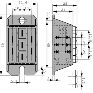 VUO50-08NO3 Ensretterbroer, 3-fasede 800 V 58A