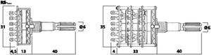 RS-246 Drejeomskifter 4 x 6-stillinger Tegning