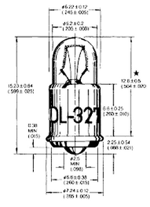 OL-386 Signal-glødepære MG (T1¾) 14.0 VAC/DC 80 mA.